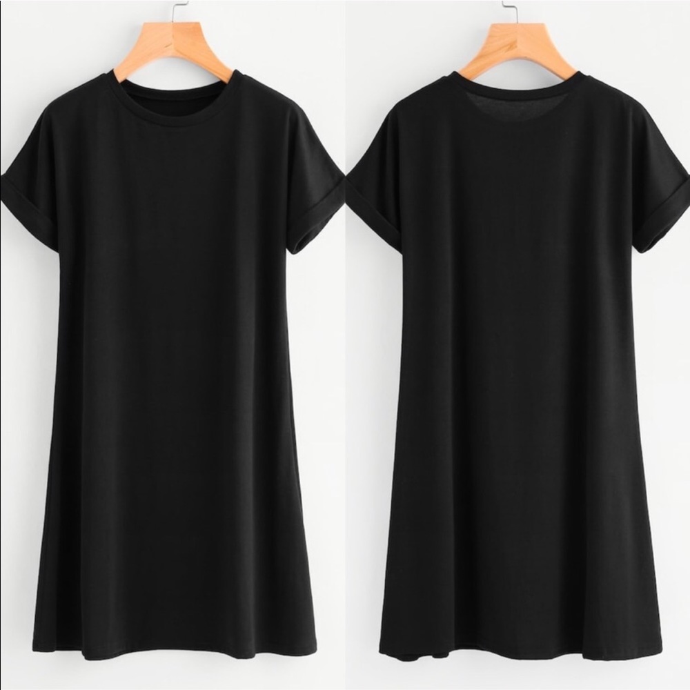 Little Black Tee Shirt Dress - Picture 2 of 4